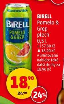 BIRELL Pomelo & Grep plech, 0,5 l