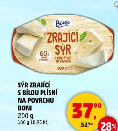 SÝR ZRAJÍCÍ S BÍLOU PLÍSNÍ NA POVRCHU BONI, 200 g 