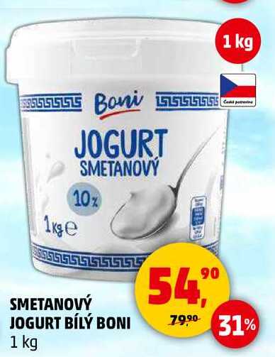 SMETANOVÝ JOGURT BÍLÝ BONI, 1 kg 
