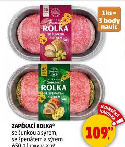 ZAPÉKACÍ ROLKA se šunkou a sýrem, 650 g