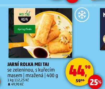 JARNÍ ROLKA MEI TAI se zeleninou, s kuřecím masem, mražená, 400 g