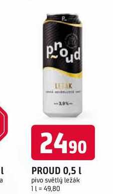 PROUD 0,5 L pivo světlý ležák 
