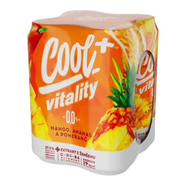 Cool + Vitality 0,0 Mango, Ananas a Pomeranč, plech multipack 4x0,5l
