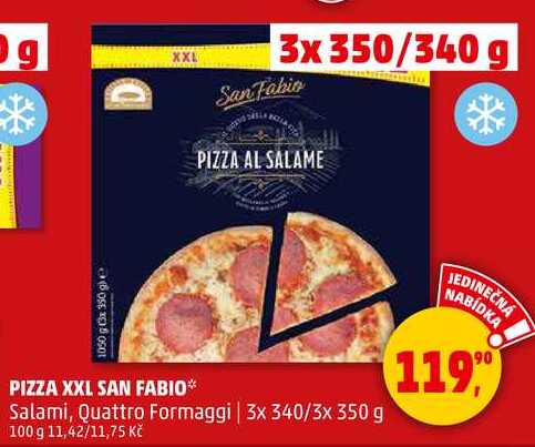 PIZZA XXL SAN FABIO Salami, Quattro Formaggi, 3x 340/3x 350 g 