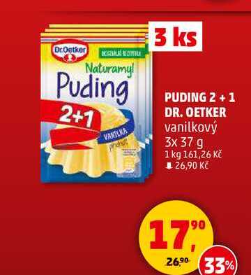 Dr.Oetker Puding 2+1 VANILKA, 3x 37 g
