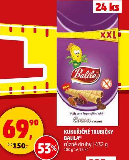 KUKUŘIČNÉ TRUBIČKY BALILA různé druhy, 432 g 