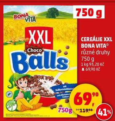 CEREÁLIE XXL BONA VITA různé druhy, 750 g 