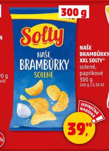 NAŠE BRAMBŮRKY XXL SOLTY paprikové, 300 g  