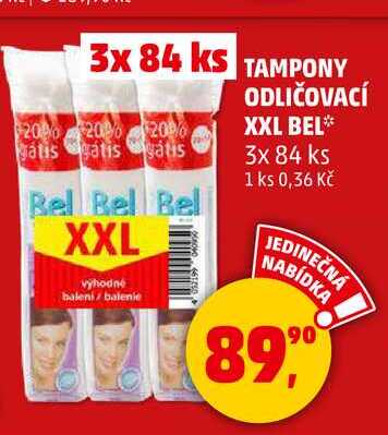 TAMPONY ODLIČOVACÍ XXL BEL, 3x 84 ks 