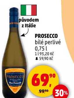 PROSECCO bílé perlivé, 0,75 l