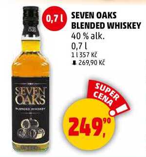 SEVEN OAKS BLENDED WHISKEY 40% alk., 0,7 l