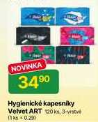 Hygienické kapesniky Velvet ART 120 ks, 3-vrstvé 
