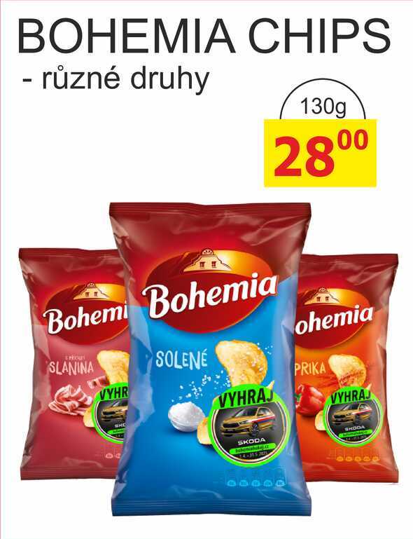 Bohemia Chips 130g, různé druhy