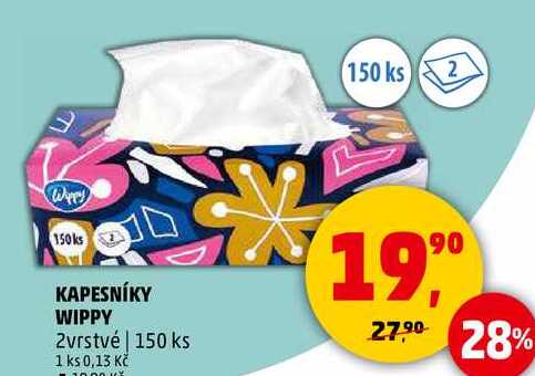KAPESNÍKY WIPPY, 150 ks 