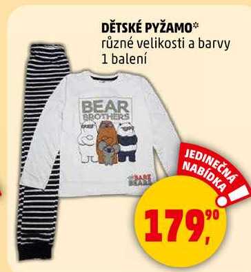 DĚTSKÉ PYŽAMO různé velikosti a barvy, 1 balení  