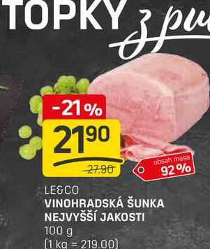 VINOHRADSKÁ ŠUNKA NEJVYŠŠÍ JAKOSTI 100g