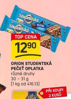 ORION STUDENTSKÁ PEČEŤ OPLATKA různé druhy 30-31 g