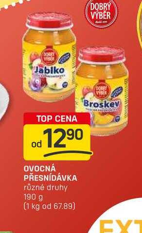 OVOCNÁ PŘESNÍDÁVKA různé druhy 190 g 