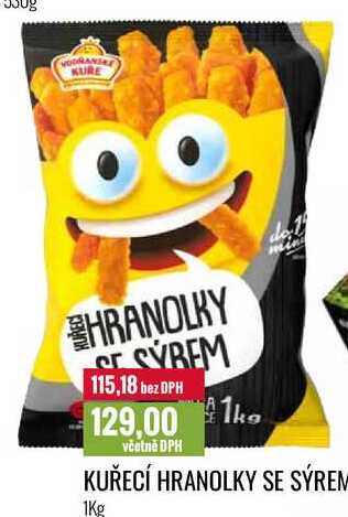 KUŘECÍ HRANOLKY SE SÝREM 1Kg 