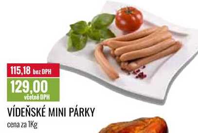 VÍDEŇSKÉ MINI PÁRKY cena za 1Kg 