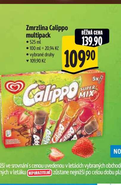 Zmrzlina Calippo multipack  525 ml  