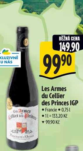   Les Armes du Cellier des Princes IGP 0,75 l