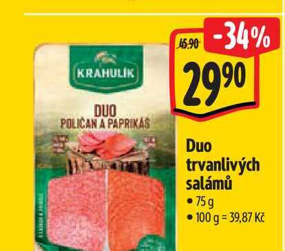   Duo trvanlivých salámů 75g 