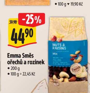   Emma Směs ořechů a rozinek 200 g  