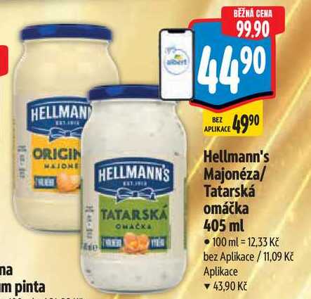 Hellmann's Majonéza/Tatarská omáčka, 405 ml 