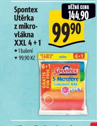 Spontex Utěrka z mikro-vlákna XXL 4+1 