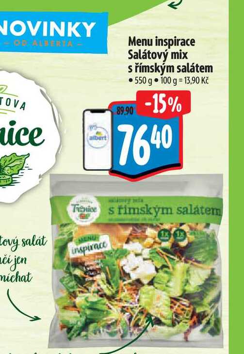   Menu inspirace Salátový mix s římským salátem 550 g 