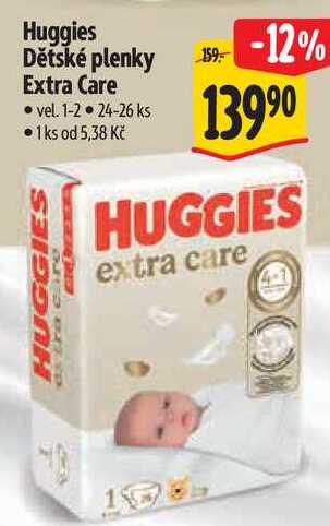Huggies Dětské plenky Extra Care, 24-26 ks 