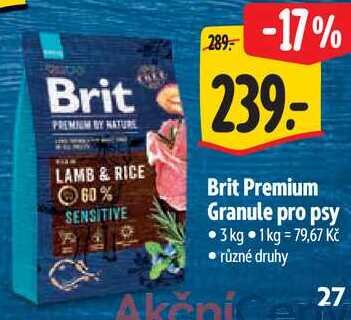 Brit Premium Granule pro psy, 3 kg 