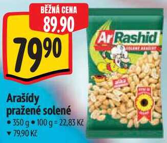 Arašídy pražené solené, 350 g