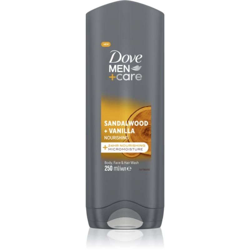 Dove Men+Care Sandalwood&Vanilla sprchový gel 3 v 1 pro muže 250 ml