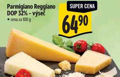 Parmigiano Reggiano DOP 32% - výseč, cena za 100 g 