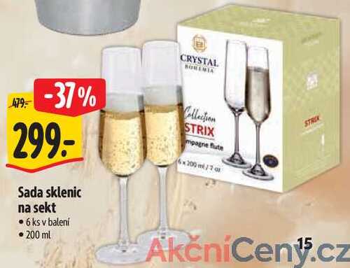 Sada sklenic na sekt, 6 ks 
