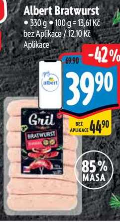 Albert Bratwurst, 330 g 