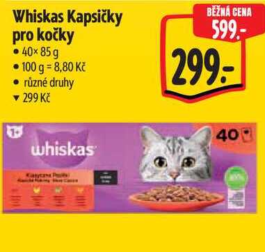 Whiskas Kapsičky pro kočky, 40x 85 g 