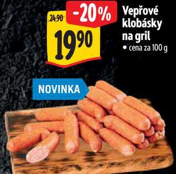 Vepřové klobásky na gril, cena za 100 g 
