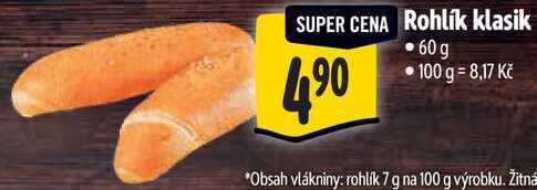 Rohlík klasik, 60 g