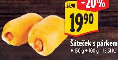 Šáteček s párkem, 130 g 