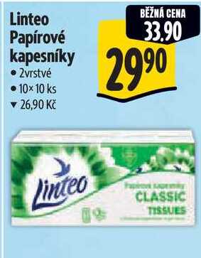 Linteo Papírové kapesníky 2vrstvé, 10x 10 ks 