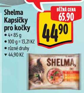 Shelma Kapsičky pro kočky, 4x 85 g 