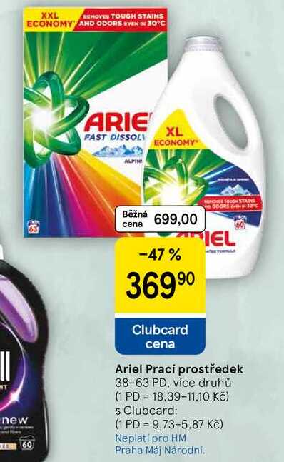 Ariel Prací prostředek, 38-63 PD. více druhů 