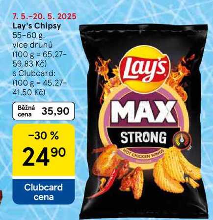 Lay's Chipsy, 55-60 g. více druhů