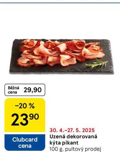 Uzená dekorovaná kýta pikant, 100 g 