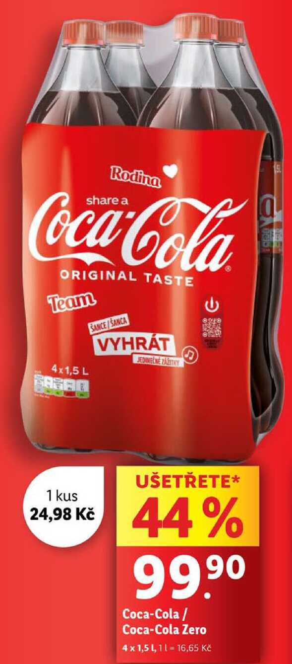 Coca-Cola/Coca-Cola Zero, 4x 1,5 l