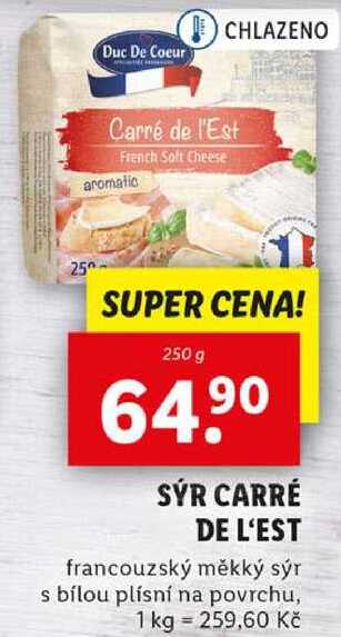 SÝR CARRÉ DE L'EST, 250 g