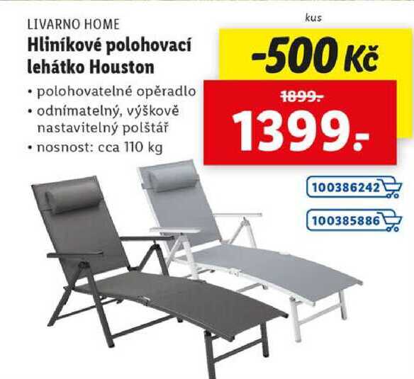 Hliníkové polohovací lehátko Houston 